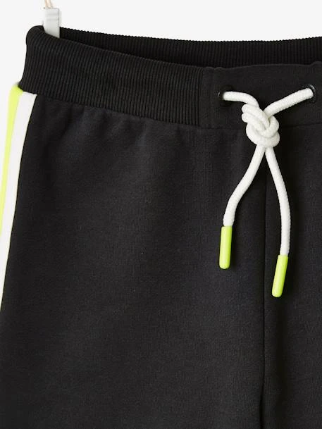 Bermuda De Sport Garçon En Molleton Bandes Et Détails Fluo Noir - Vertbaudet – Image 2