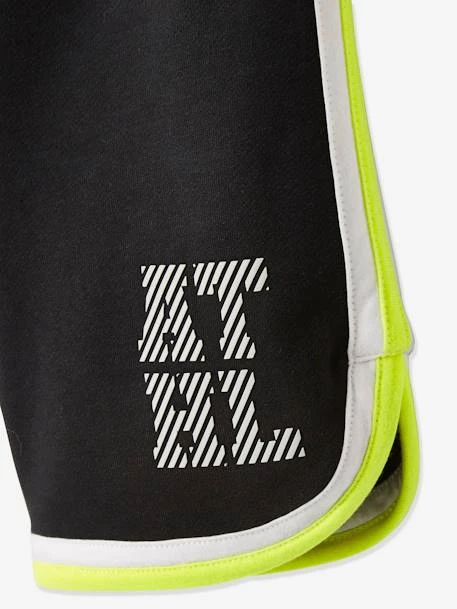 Bermuda De Sport Garçon En Molleton Bandes Et Détails Fluo Noir - Vertbaudet – Image 3