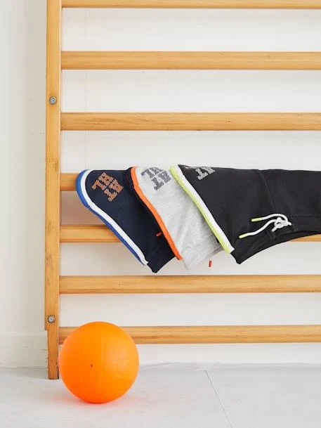 Bermuda De Sport Garçon En Molleton Bandes Et Détails Fluo Noir - Vertbaudet – Image 5