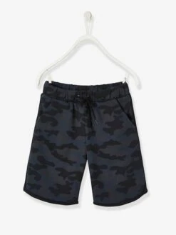 Bermuda Sport Garçon Motif Camouflage Noir Imprimé - Vertbaudet