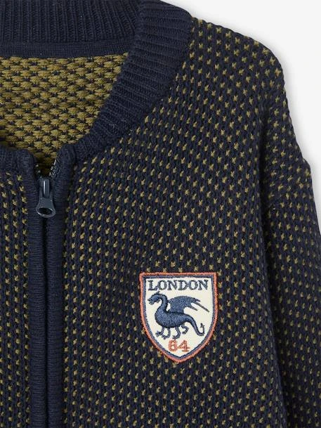 Gilet Zippé En Maille Fantaisie Garçon Kaki - Vertbaudet – Image 3