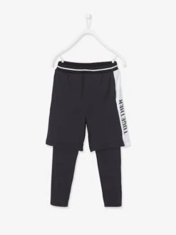 Legging Bermuda De Sport Garçon Effet 2 En 1 Noir - Vertbaudet