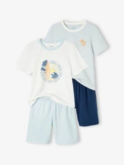 Lot De 2 Pyjashorts "Honolulu" Garçon Bleu Ciel - Vertbaudet