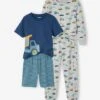 Lot Pyjama + Pyjashort "chantier" Garçon Gris Chiné - Vertbaudet