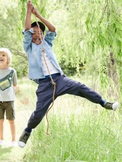 Pantalon Battle Garçon Facile à Enfiler Kaki Foncé - Vertbaudet