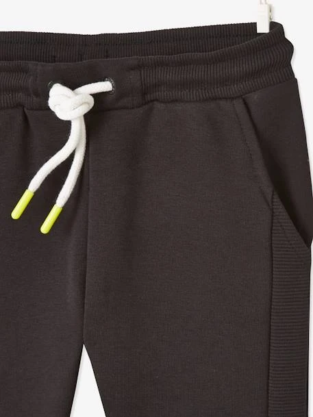 Pantalon De Sport Garçon En Molleton Avec Bandes Côtelées Noir - Vertbaudet – Image 3