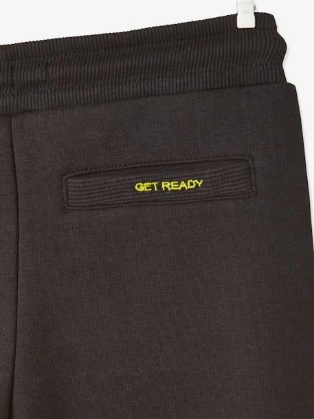 Pantalon De Sport Garçon En Molleton Avec Bandes Côtelées Noir - Vertbaudet – Image 4