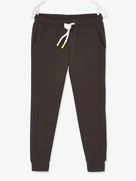 Pantalon De Sport Garçon En Molleton Avec Bandes Côtelées Noir - Vertbaudet