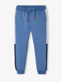 Pantalon De Sport Garçon En Molleton Bandes Côtés Bicolores Bleu Roi - Vertbaudet