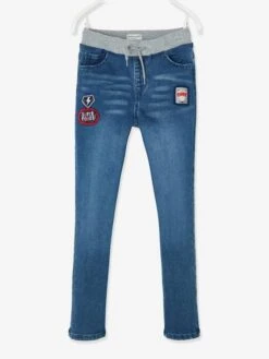 Pantalon Droit En Molleton Effet Denim Garçon Stone - Vertbaudet
