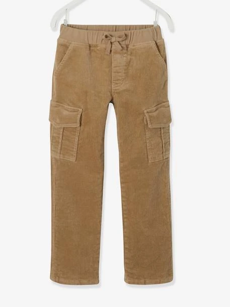 Pantalon En Velours Style Battle Garçon Facile à Enfiler Beige - Vertbaudet – Image 2