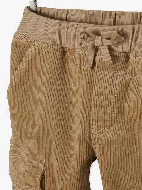 Pantalon En Velours Style Battle Garçon Facile à Enfiler Beige - Vertbaudet – Image 4