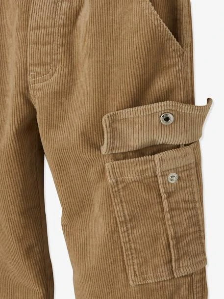 Pantalon En Velours Style Battle Garçon Facile à Enfiler Beige - Vertbaudet – Image 5