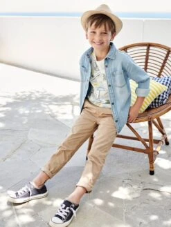 Pantalon Esprit Chino Facile à Enfiler Garçon Sable - Vertbaudet