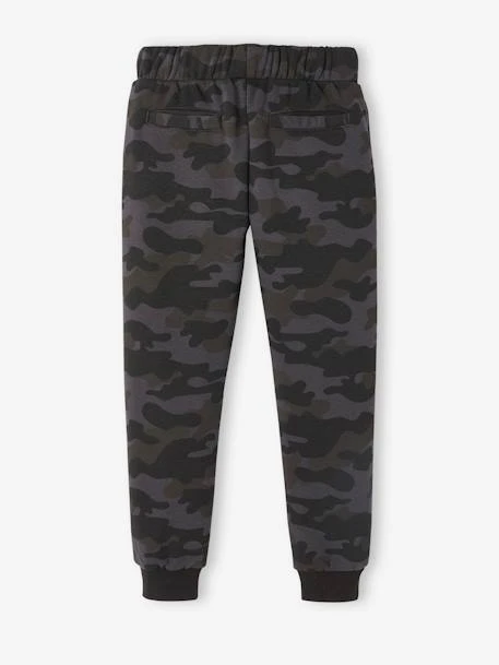 Pantalon Jogging Camouflage Garçon En Molleton Noir Imprimé - Vertbaudet – Image 3