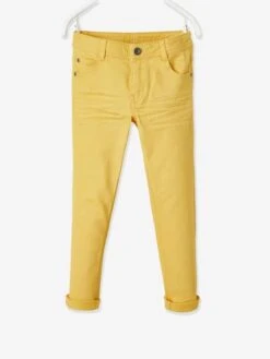 Pantalon Slim MorphologiK Tour De Hanches FIN Garçon Jaune - Vertbaudet