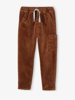 Pantalon Velours à Enfiler Garçon. Noisette - Vertbaudet