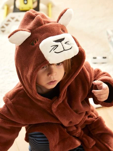Peignoir Lion Personnalisable Garçon En Maille Peluche Marron Fonce - Vertbaudet – Image 2