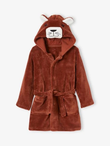 Peignoir Lion Personnalisable Garçon En Maille Peluche Marron Fonce - Vertbaudet – Image 3