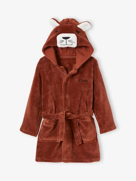 Peignoir Lion Personnalisable Garçon En Maille Peluche Marron Fonce - Vertbaudet – Image 4