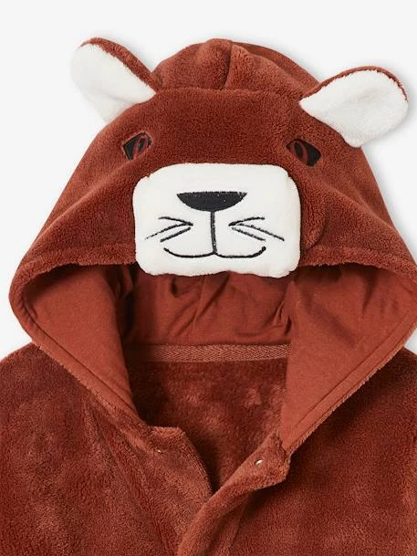 Peignoir Lion Personnalisable Garçon En Maille Peluche Marron Fonce - Vertbaudet – Image 5