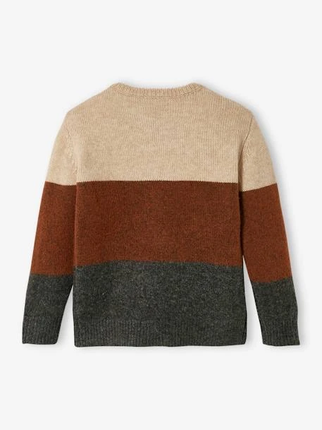 Pull Colorblock Garçon Beige/chocolat - Vertbaudet – Image 2