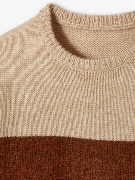 Pull Colorblock Garçon Beige/chocolat - Vertbaudet – Image 3