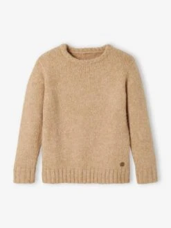 Pull En Maille Mousseuse Moulinée Garçon Mixed Beige Same As Swatch - Vertbaudet