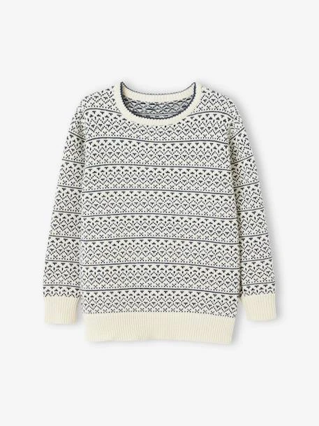 Pull Jacquard Garçon Beige Sable - Vertbaudet – Image 2