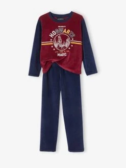 Pyjama Garçon En Velours Harry Potter® Bleu Marine, Bordeaux - Harry Potter