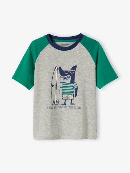 Pyjashort Imprimé Garçon Requin Surf Vert Sapin - Vertbaudet – Image 3