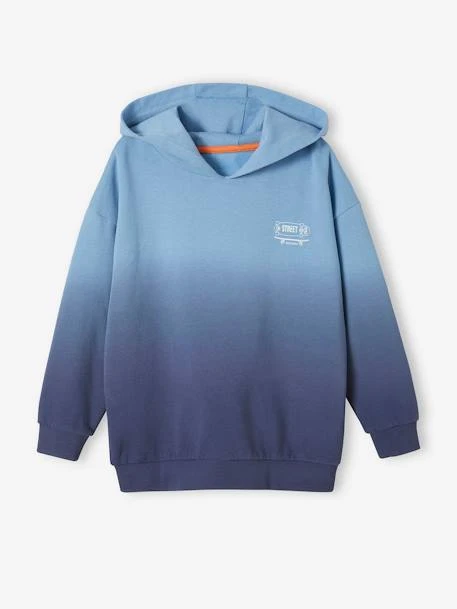 Sweat à Capuche Deep & Dye Garçon Motif Skate Bleu Ardoise - Vertbaudet