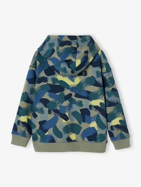 Sweat à Capuche Effet Camouflage Garçon Vert Imprimé - Vertbaudet – Image 3