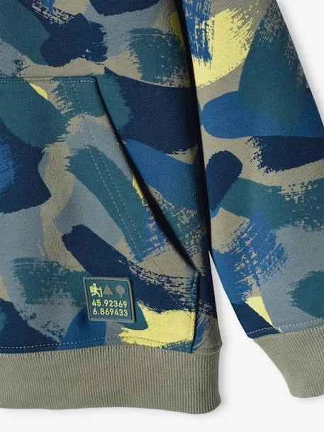 Sweat à Capuche Effet Camouflage Garçon Vert Imprimé - Vertbaudet – Image 4