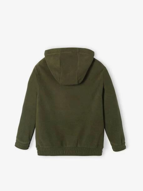 Sweat à Capuche En Maille Polaire Garçon Kaki - Vertbaudet – Image 3