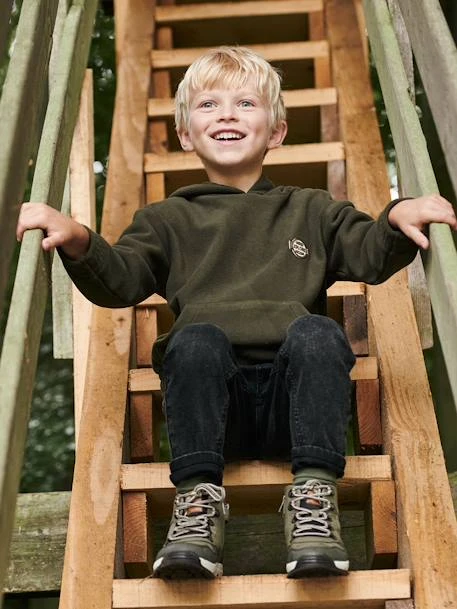 Sweat à Capuche En Maille Polaire Garçon Kaki - Vertbaudet – Image 6