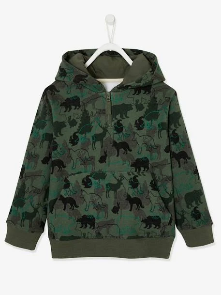 Sweat à Capuche Garçon Camouflage Animalier Vert Aop - Vertbaudet – Image 3
