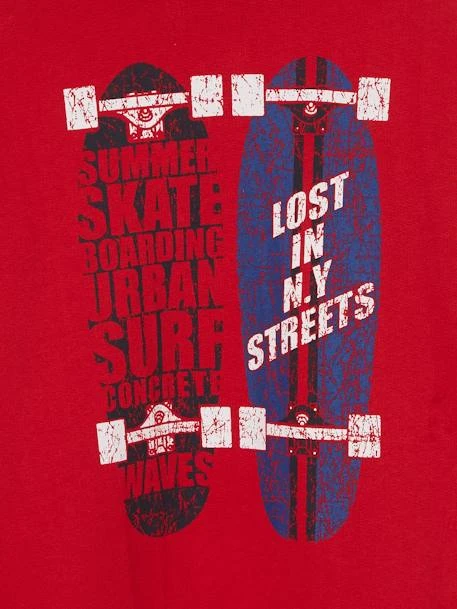 Sweat à Capuche Garçon Colorblock Grand Motif Skate Au Dos Rouge - Vertbaudet – Image 4