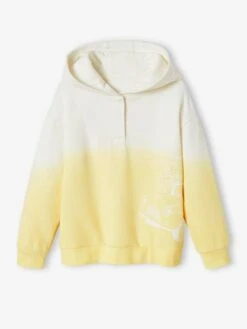 Sweat à Capuche Motif Voiture Garçon Effet Deep Dye Jaune Pastel - Vertbaudet
