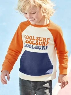 Sweat "cool Surf" Garçon Effet Colorblock Multicolore - Vertbaudet