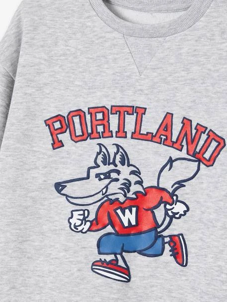 Sweat Sport Motif Team Portland Garçon Gris Chiné - Vertbaudet – Image 4