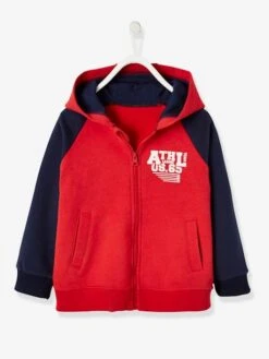 Sweat Zippé à Capuche Garçon Rouge Brique - Vertbaudet