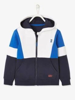 Sweat Zippé Colorblock Sport Garçon Vert - Vertbaudet