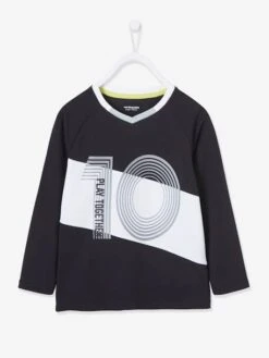 T-shirt De Foot Garçon Matière Technique Noir - Vertbaudet