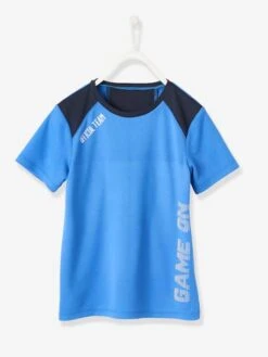T-shirt De Sport Garçon Matière Technique Effet Colorblock Bleu Drapeau - Vertbaudet