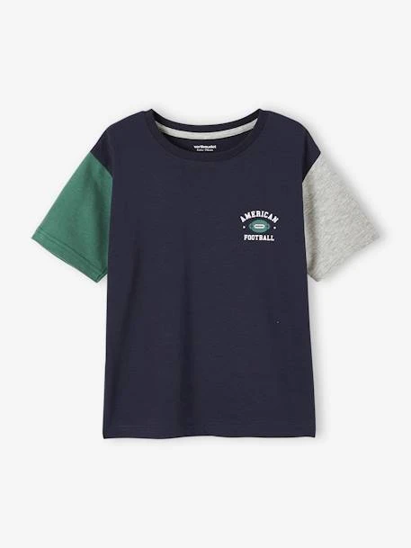 Tee-shirt Sport Colorblock Garçon Encre - Vertbaudet